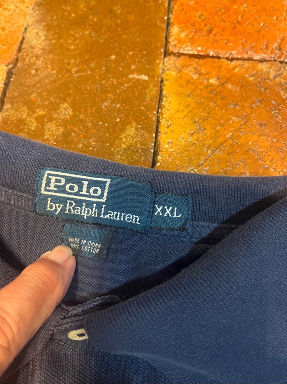 MEN XXL POLO Ralph Lauren navy blue short sleeve 3209 - Picture 2 of 4